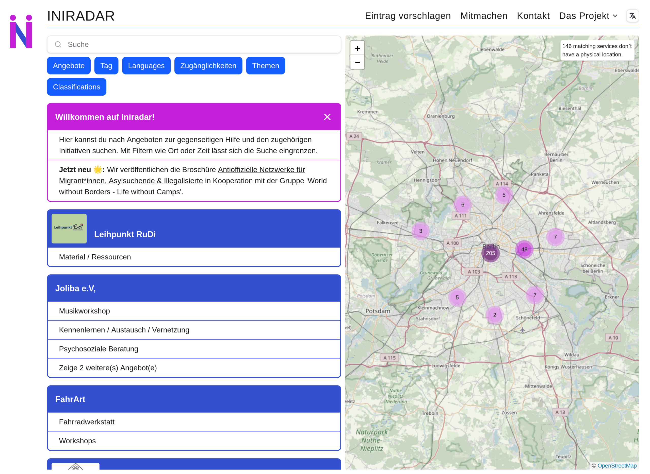 Wir unterstützen Iniradar.org